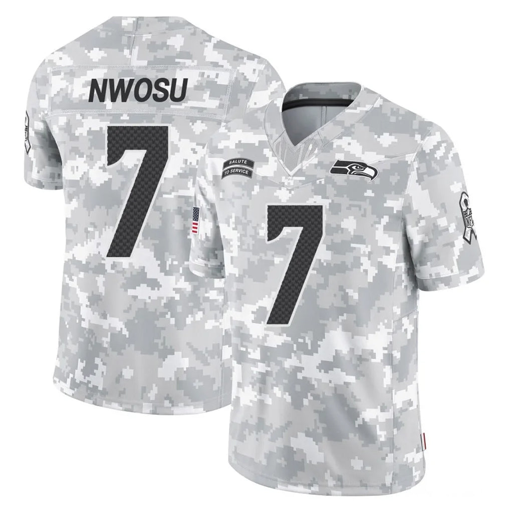Johmsee S.Seahawks #7 Uchenna Nwosu Player Arctic Camo Limited Salute To Service Home Game Stitched Jerseys