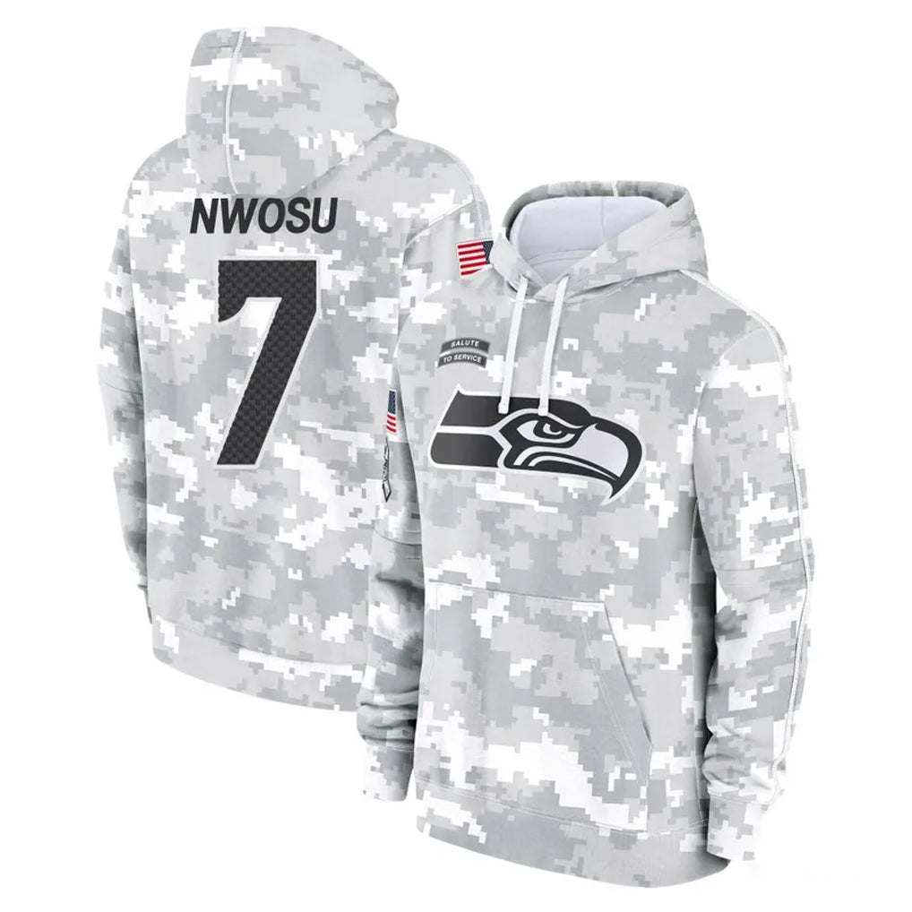 Johmsee S.Seahawks #7 Uchenna Nwosu Player Arctic Camo Limited Salute to Service Pullover Hoodies Game Stitched Jerseys