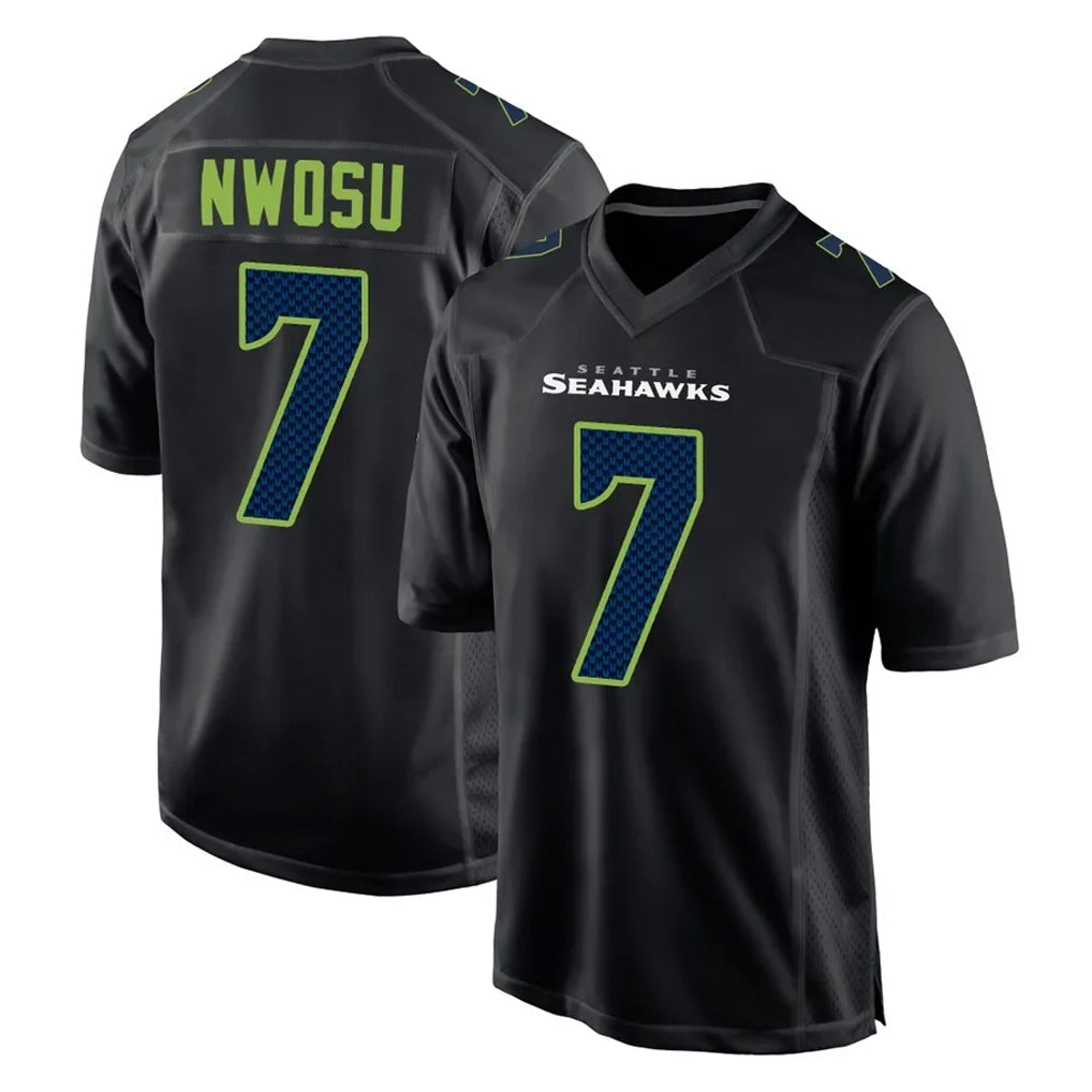 Johmsee S.Seahawks #7 Uchenna Nwosu Player Black Limited Fashion Home Game Stitched Jerseys