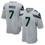 Johmsee S.Seahawks #7 Uchenna Nwosu Player Gray Home Game Stitched Jerseys