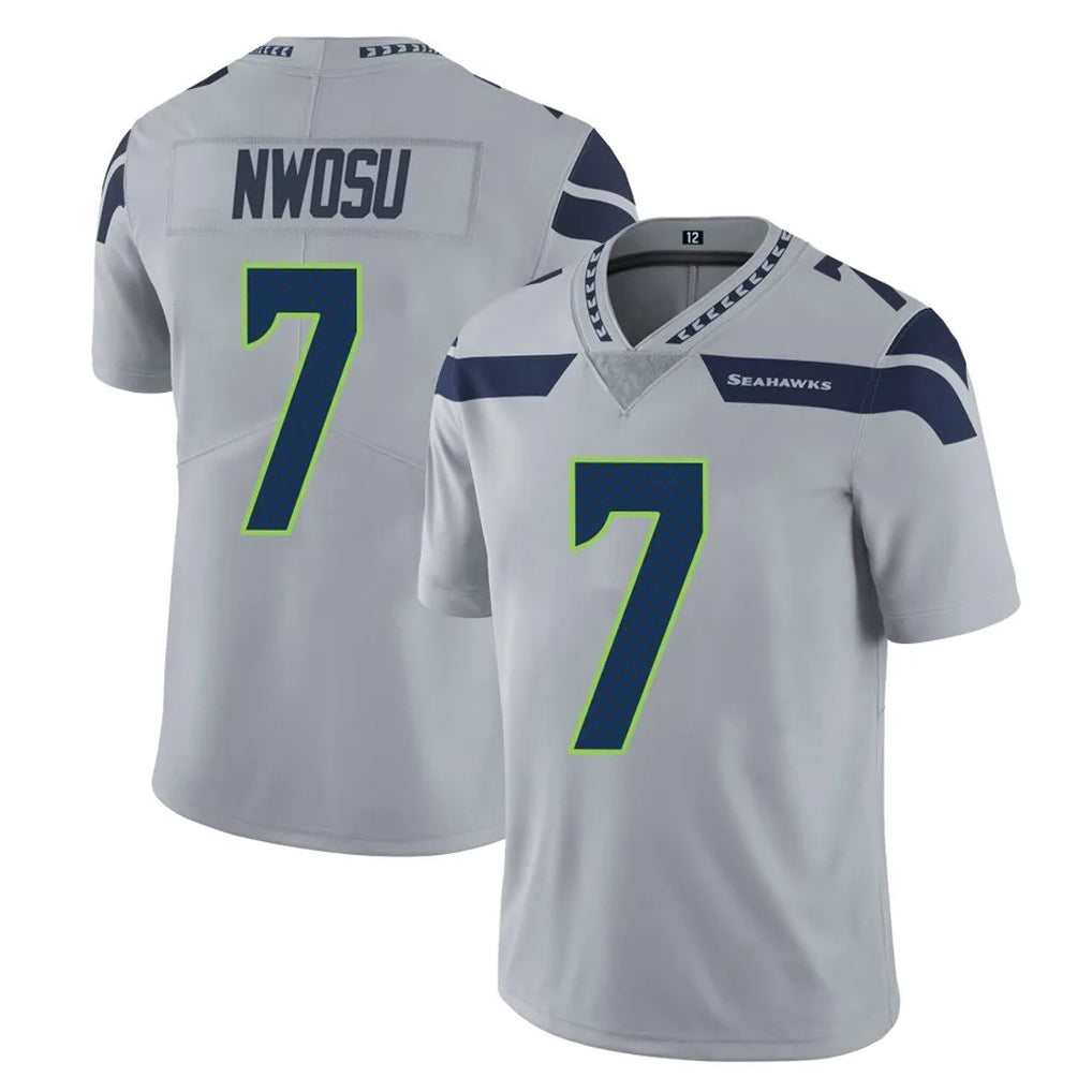 Johmsee S.Seahawks #7 Uchenna Nwosu Player Gray Limited Vapor Untouchable Home Game Stitched Jerseys