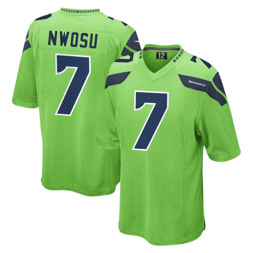 Johmsee S.Seahawks #7 Uchenna Nwosu Player Green Home Game Stitched Jerseys