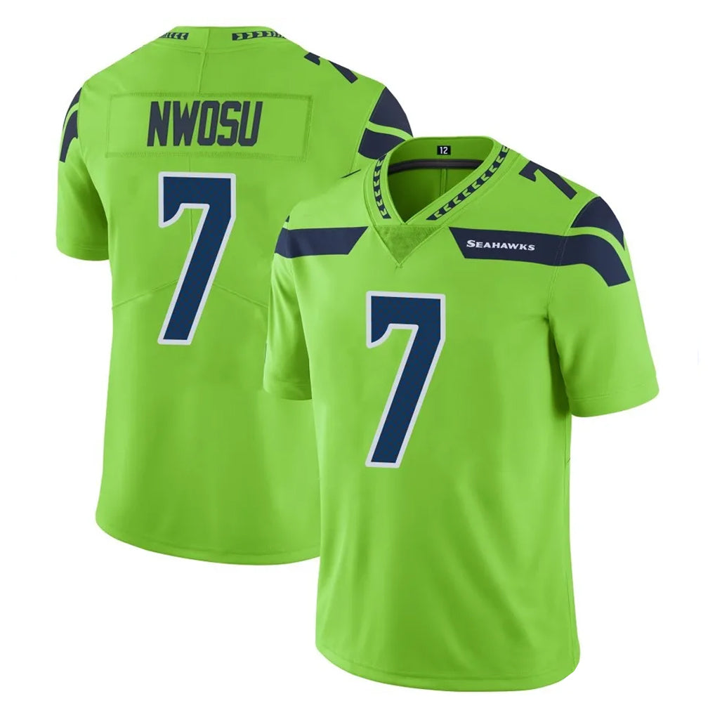Johmsee S.Seahawks #7 Uchenna Nwosu Player Green Limited Color Rush Home Game Stitched Jerseys