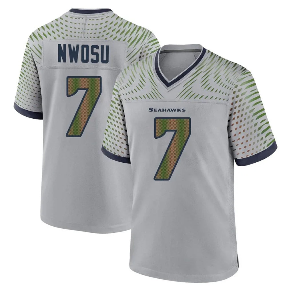 Johmsee S.Seahawks #7 Uchenna Nwosu Player Grey 2025 Rivalries Collection Home Game Stitched Jerseys