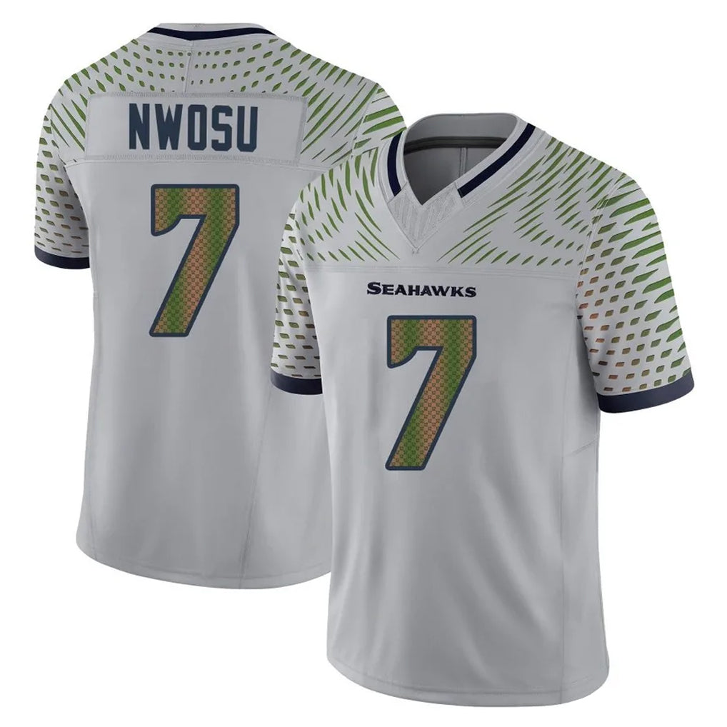 Johmsee S.Seahawks #7 Uchenna Nwosu Player Grey Limited 2025 Rivalries Collection Home Game Stitched Jerseys