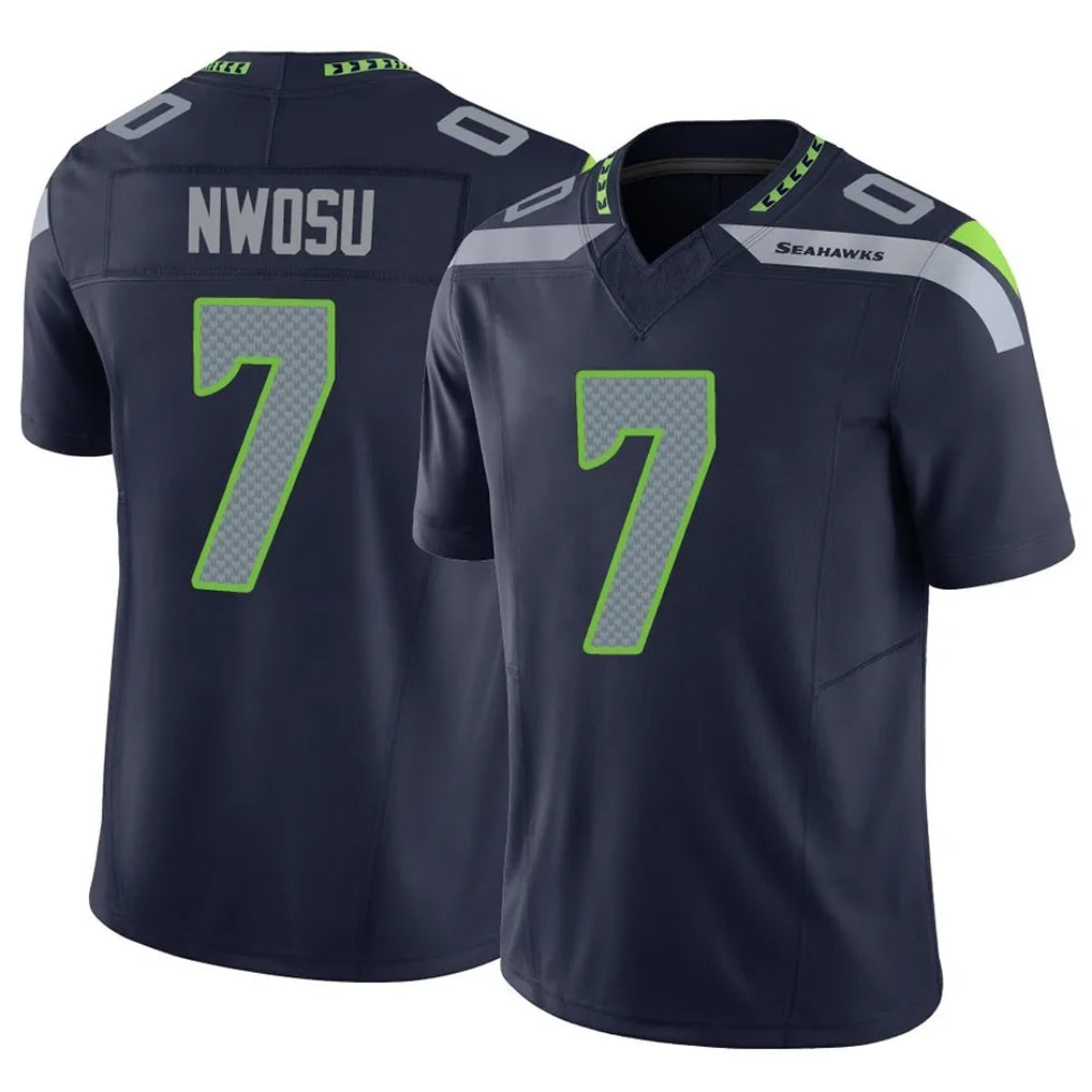 Johmsee S.Seahawks #7 Uchenna Nwosu Player Navy Limited Vapor F.U.S.E. Home Game Stitched Jerseys