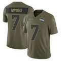 Johmsee S.Seahawks #7 Uchenna Nwosu Player Olive 2025 Salute To Service Limited Home Game Stitched Jerseys