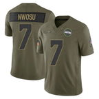 Johmsee S.Seahawks #7 Uchenna Nwosu Player Olive 2025 Salute To Service Limited Home Game Stitched Jerseys