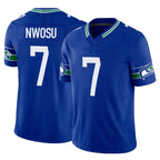 Johmsee S.Seahawks #7 Uchenna Nwosu Player Royal Limited Throwback Vapor F.U.S.E. Home Game Stitched Jerseys