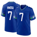Johmsee S.Seahawks #7 Uchenna Nwosu Player Royal Throwback Home Game Stitched Jerseys