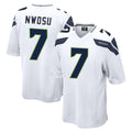 Johmsee S.Seahawks #7 Uchenna Nwosu Player White Home Game Stitched Jerseys