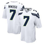 Johmsee S.Seahawks #7 Uchenna Nwosu Player White Home Game Stitched Jerseys