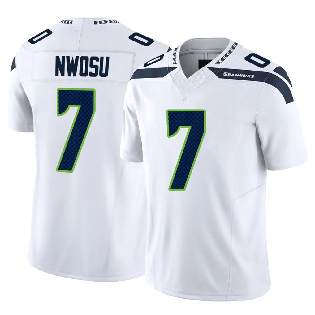 Johmsee S.Seahawks #7 Uchenna Nwosu Player White Limited Vapor F.U.S.E. Home Game Stitched Jerseys