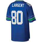 Johmsee S.Seahawks #80 Steve Largent Mitchell & Ness Royal Legacy Replica Stitched Puhic Jersey