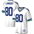 Johmsee S.Seahawks #80 Steve Largent Player Mitchell & Ness White Legacy Replica Stitched Jerseys