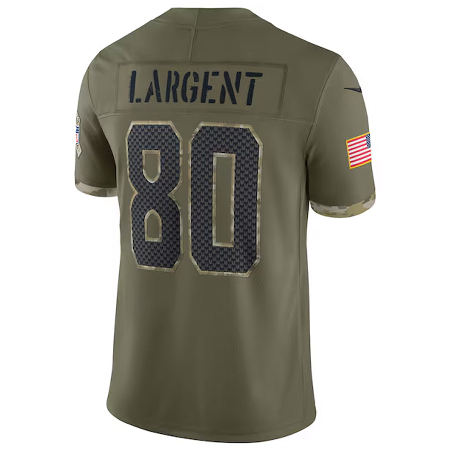 Johmsee S.Seahawks #80 Steve Largent Player Salute to Service Olive Stitched Jerseys