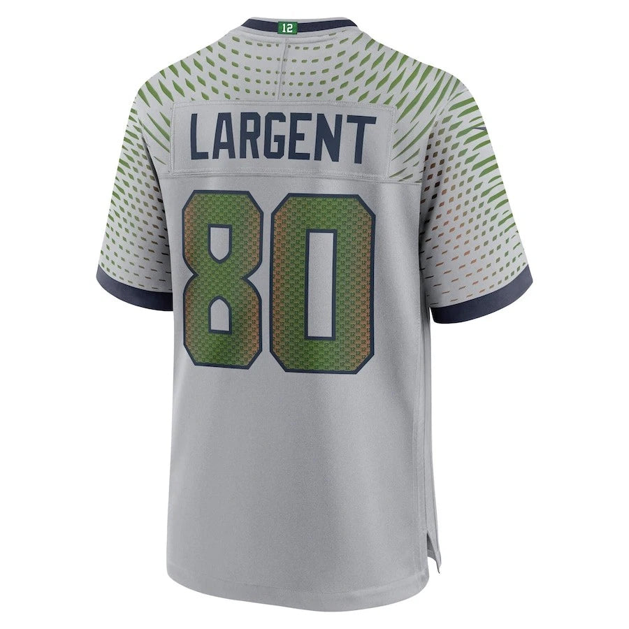 Johmsee S.Seahawks #80 Steve Largent Player Wolf Gray Rivalries Collection Game Stitched Jerseys