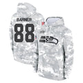 Johmsee S.Seahawks #88 AJ Barner Player Arctic Camo Limited Salute to Service Pullover Hoodies Game Stitched Jerseys