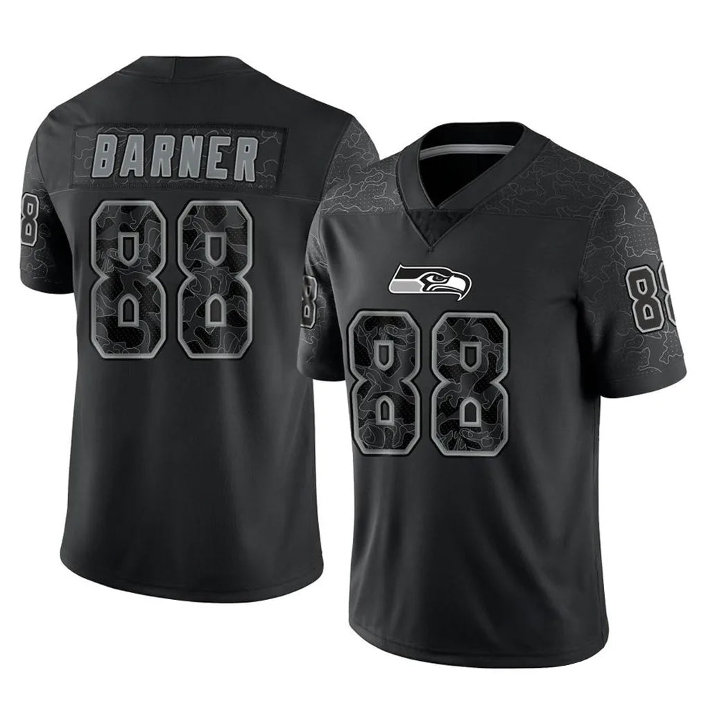 Johmsee S.Seahawks #88 AJ Barner Player Black Limited Reflective Home Game Stitched Jerseys