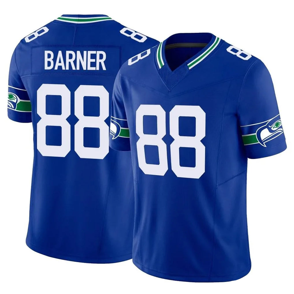 Johmsee S.Seahawks #88 AJ Barner Player Royal Limited Throwback Vapor F.U.S.E. Home Game Stitched Jerseys