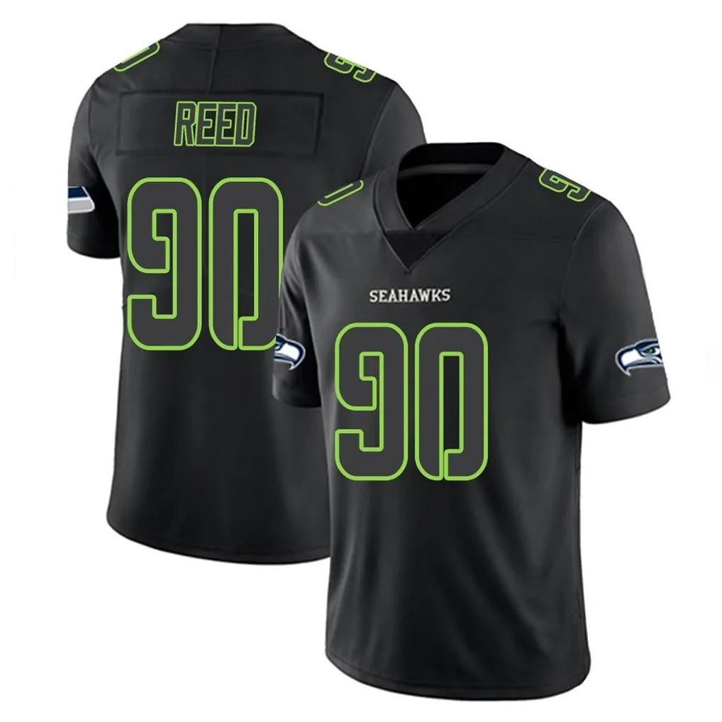 Johmsee S.Seahawks #90 Jarran Reed Player Black Impact Limited Home Game Stitched Jerseys