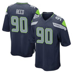 Johmsee S.Seahawks #90 Jarran Reed Player Navy Home Game Stitched Jerseys
