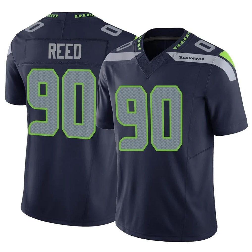 Johmsee S.Seahawks #90 Jarran Reed Player Navy Limited Vapor F.U.S.E. Home Game Stitched Jerseys