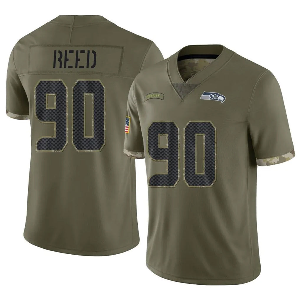Johmsee S.Seahawks #90 Jarran Reed Player Olive Limited Salute To Service Home Game Stitched Jerseys