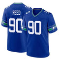 Johmsee S.Seahawks #90 Jarran Reed Player Royal Throwback Home Game Stitched Jerseys