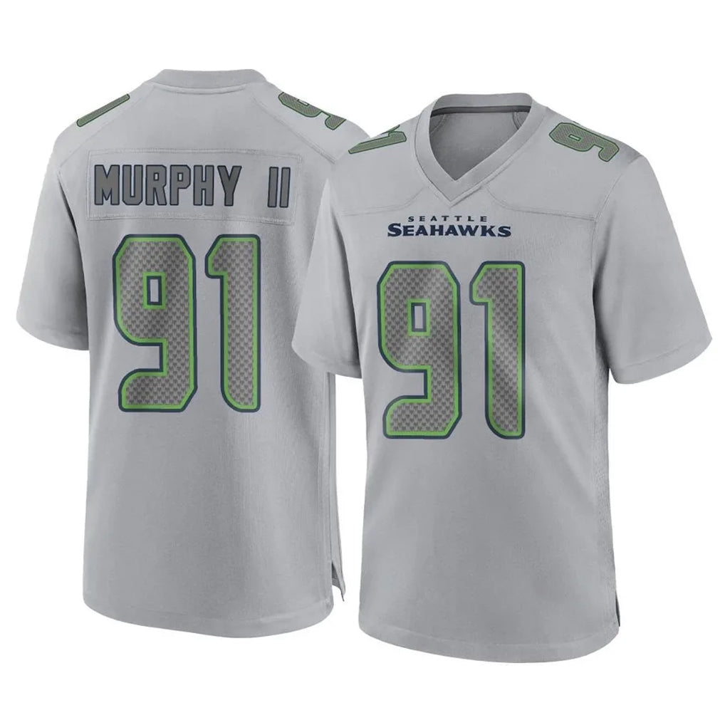 Johmsee S.Seahawks #91 Byron Murphy II Player Gray Atmosphere Fashion Home Game Stitched Jerseys