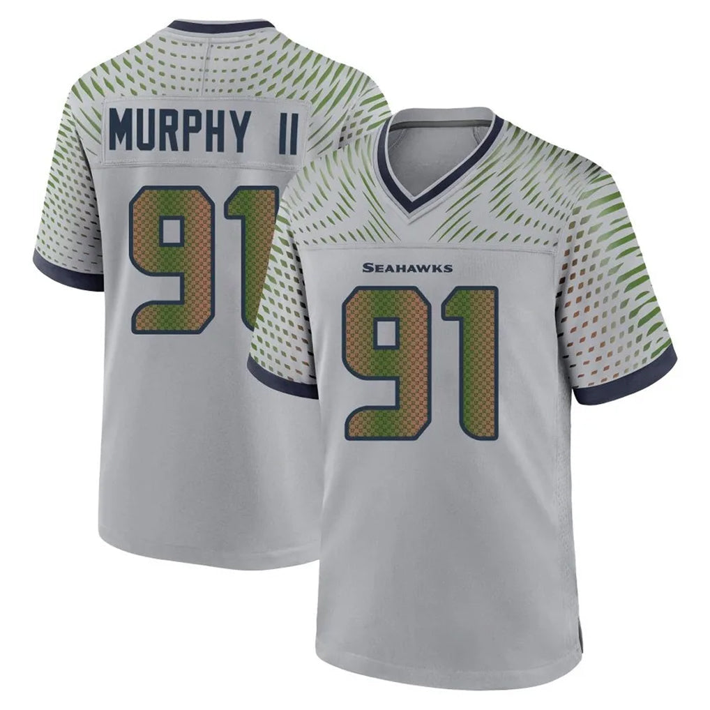 Johmsee S.Seahawks #91 Byron Murphy II Player Grey 2025 Rivalries Collection Home Game Stitched Jerseys