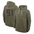 Johmsee S.Seahawks #91 Byron Murphy II Player Olive Salute to Service Pullover Hoodies Limited Stitched Jerseys