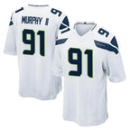 Johmsee S.Seahawks #91 Byron Murphy II Player White Home Game Stitched Jerseys
