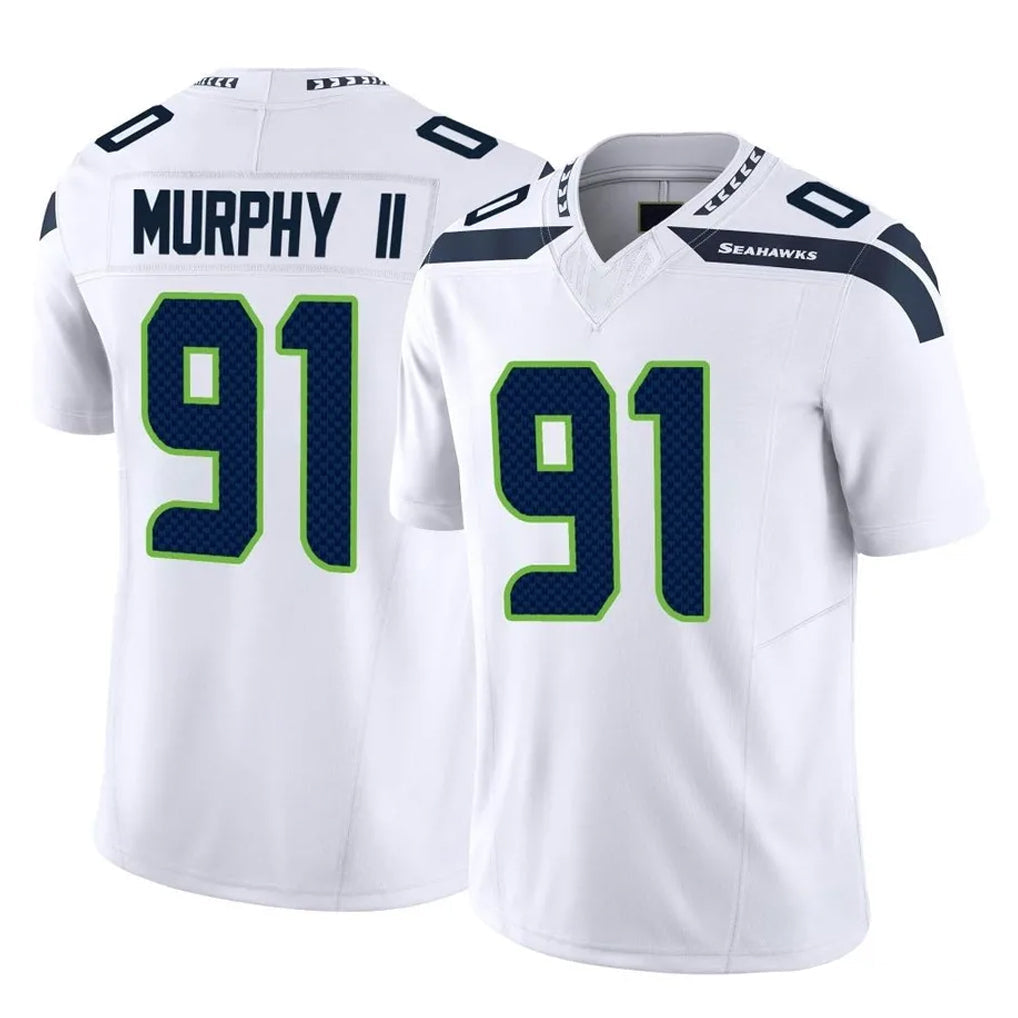 Johmsee S.Seahawks #91 Byron Murphy II Player White Limited Vapor F.U.S.E. Home Game Stitched Jerseys