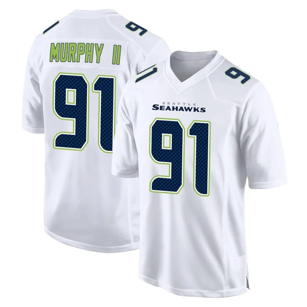 Johmsee S.Seahawks #91 Byron Murphy II Player White Tundra Fashion Home Game Stitched Jerseys