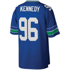Johmsee S.Seahawks #96 Cortez Kennedy Mitchell & Ness Royal Legacy Replica Jersey