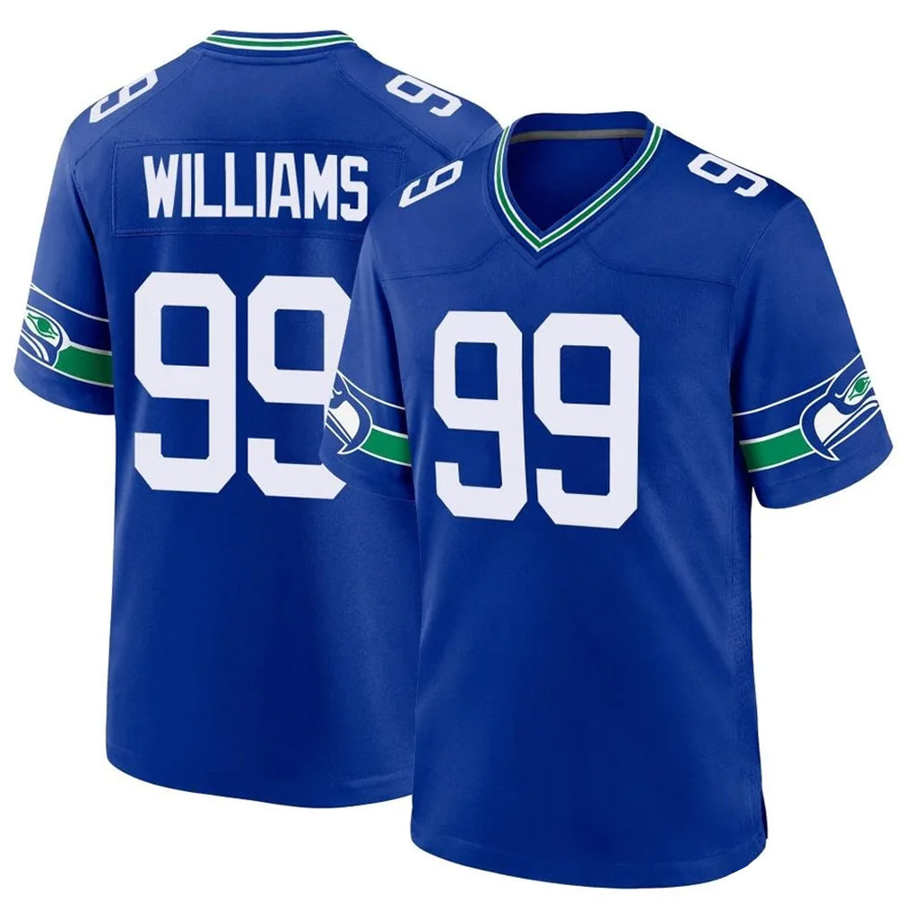 Johmsee S.Seahawks #99 Leonard Williams Player Royal Throwback Home Game Stitched Jerseys