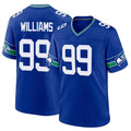 Johmsee S.Seahawks #99 Leonard Williams Player Royal Throwback Home Game Stitched Jerseys