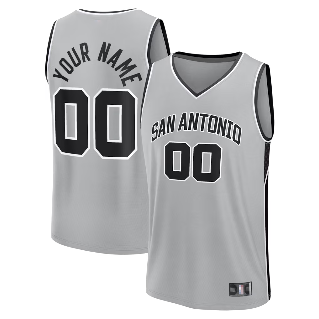 Johmsee SA.Spurs Fanatics Silver Fastbreak Custom Jerseys - Statement Edition