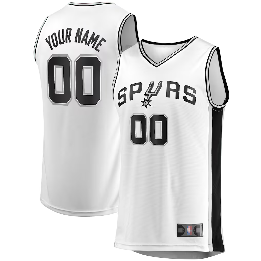 Johmsee SA.Spurs Fanatics White Fast Break Custom Replica Jerseys - Association Edition