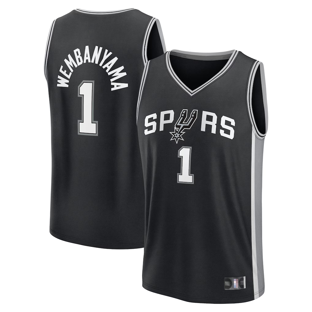 Johmsee SA.Spurs #1 Victor Wembanyama Black Swingman Jerseys - Icon Edition
