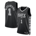 Johmsee SA.Spurs #1 Victor Wembanyama Black Swingman Jerseys - Statement Edition