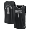 Johmsee SA.Spurs #1 Victor Wembanyama Fanatics Black Fast Break Player Jerseys - Statement Edition