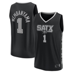 Johmsee SA.Spurs #1 Victor Wembanyama Fanatics Black Fast Break Player Jerseys - Statement Edition