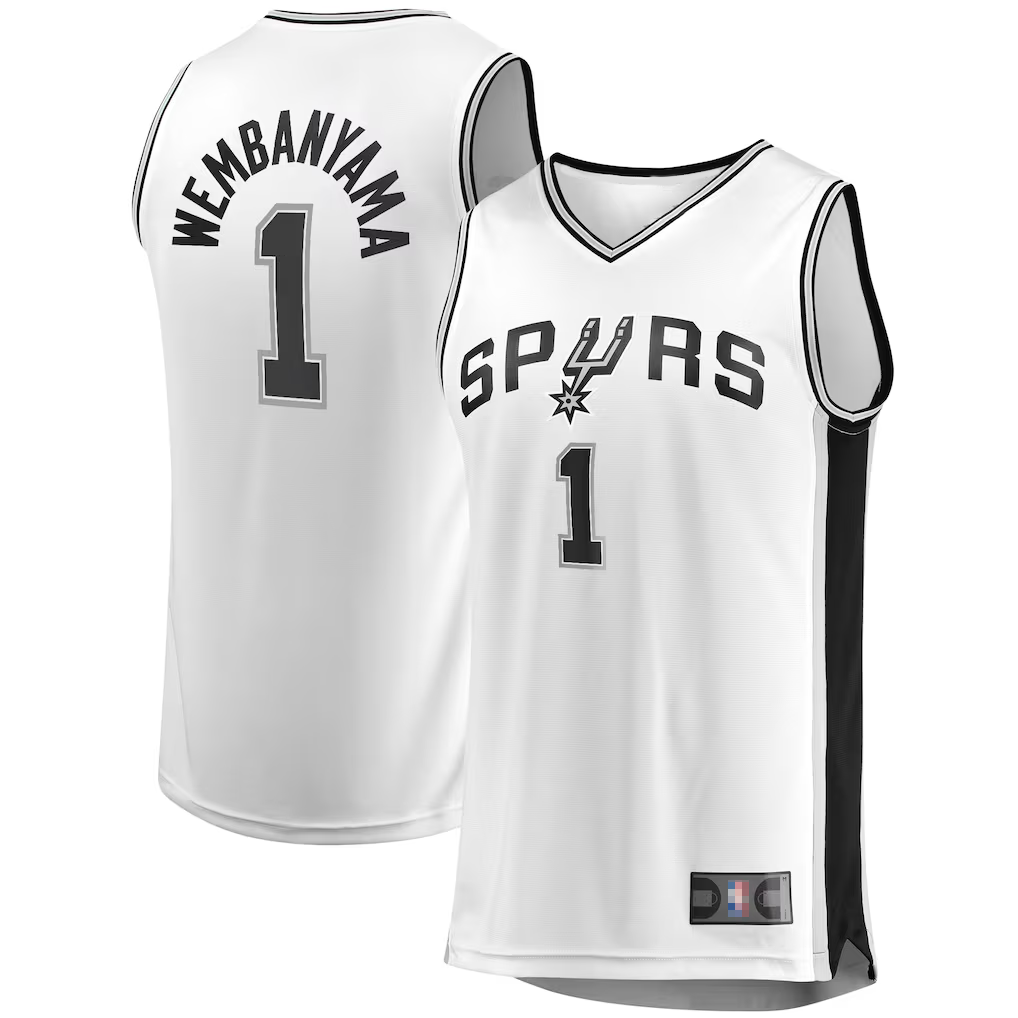Johmsee SA.Spurs #1 Victor Wembanyama Fanatics White Fast Break Replica Player Jerseys - Association Edition