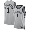 Johmsee SA.Spurs #1 Victor Wembanyama Silver Swingman Jerseys - Statement Edition