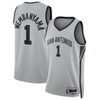 Johmsee SA.Spurs #1 Victor Wembanyama Silver Swingman Jerseys - Statement Edition