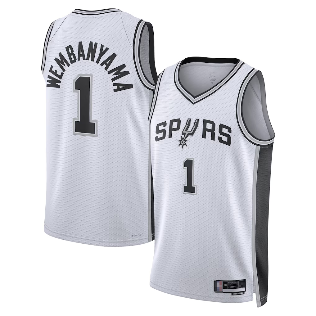 Johmsee SA.Spurs #1 Victor Wembanyama White Swingman Jerseys - Association Edition
