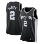 Johmsee SA.Spurs #2Dylan Harper Black 2025 NBA Draft First Round Pick Swingman Jerseys - Icon Edition