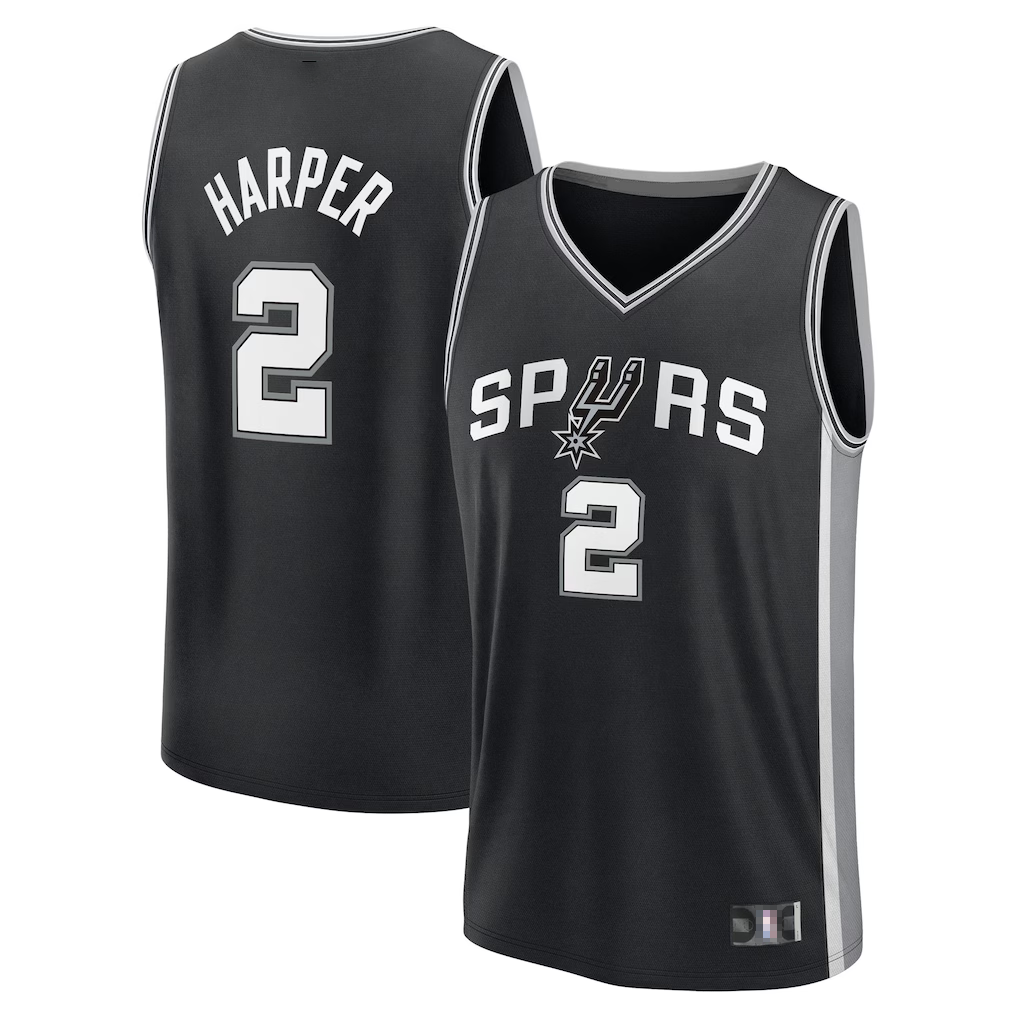 Johmsee SA.Spurs #2 Dylan Harper Fanatics Black Fast Break Jerseys - Icon Edition